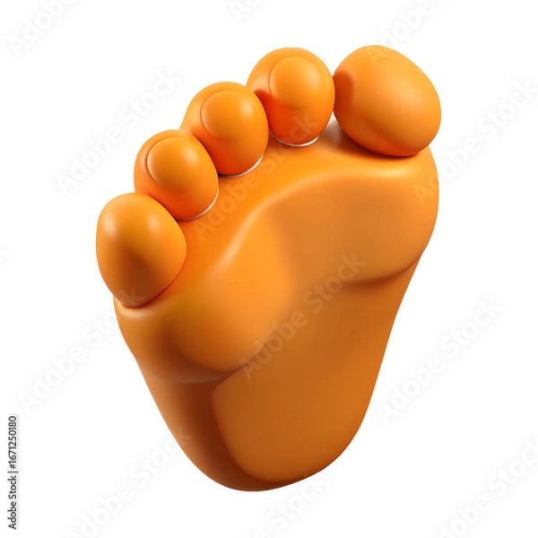 Fototapeta Human Foot Anatomy A Detailed Look at Toes and Structure in Orange Color