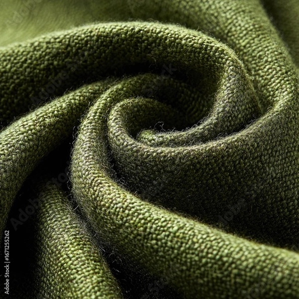 Fototapeta Close-up of olive green fabric with texture