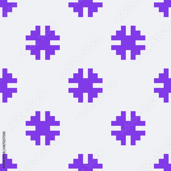 Obraz 8 bit seamless pattern with geometric elements. y2k pixel background. Brutalist print in retro style