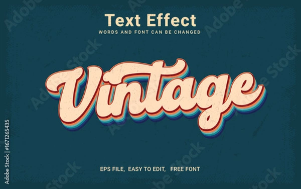 Obraz Editable Vintage Script Text Effect Vector Graphic