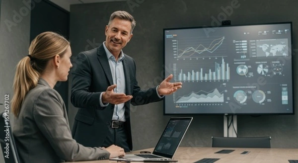 Obraz an old bussinesman teaching 