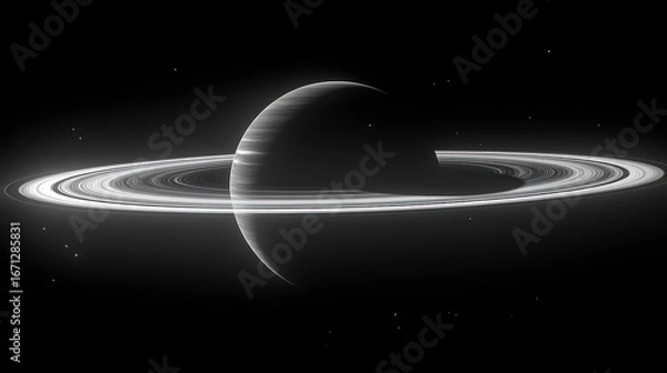 Fototapeta A ringed planet in deep space