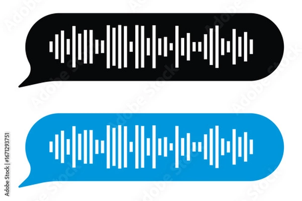 Obraz Voice memo interface elements. Vector elements for music player, podcasts, mobile voice message, streaming in eps 10.