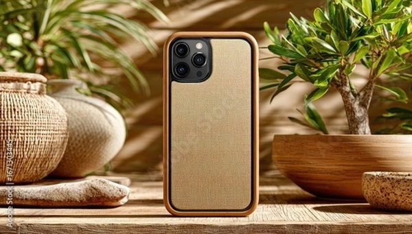 Fototapeta Phone Case in Neutral Still Life Setting