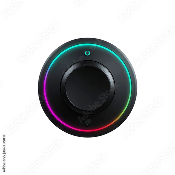 Fototapeta Futuristic RGB Illuminated Control Knob - Technology Interface Element