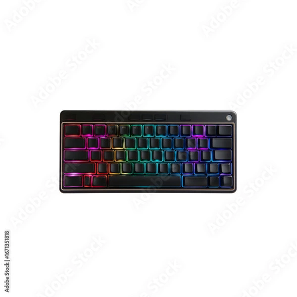 Obraz RGB Illuminated Compact Mechanical Keyboard - Top View