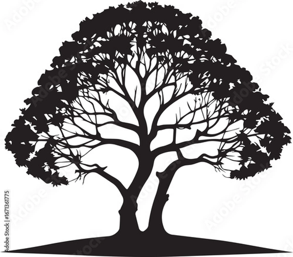 Fototapeta Tree silhouette Vector | Minimalist & Trendy Tree Silhouette Design | Unique & Stylish Tree Artwork for Vector design