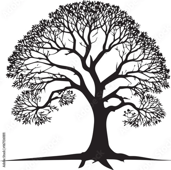 Obraz Tree silhouette Vector | Minimalist & Trendy Tree Silhouette Design | Unique & Stylish Tree Artwork for Vector design
