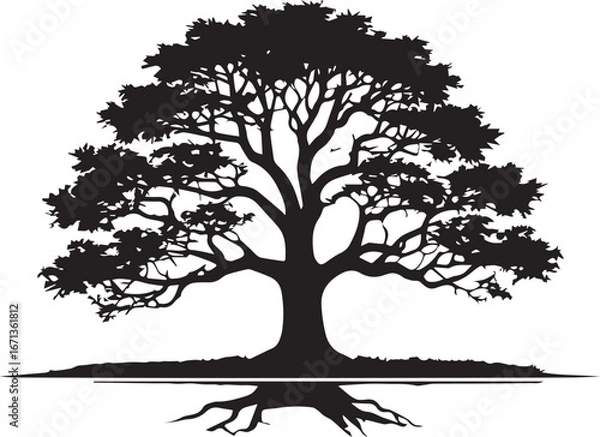 Obraz Tree silhouette Vector | Minimalist & Trendy Tree Silhouette Design | Unique & Stylish Tree Artwork for Vector design