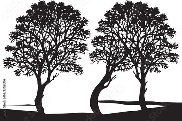 Obraz Tree silhouette Vector | Minimalist & Trendy Tree Silhouette Design | Unique & Stylish Tree Artwork for Vector design