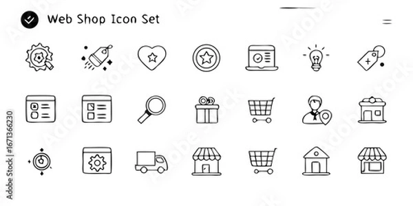 Fototapeta Collection of web shop icon vectors 