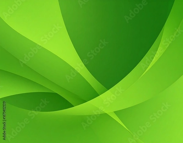 Fototapeta Abstract green background with flowing, layered curves and gradients