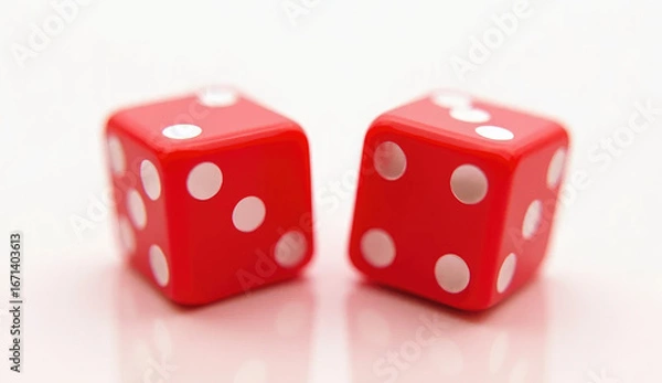 Fototapeta two red dice isolated on transparent background Remove png, Clipping Path, pen tool 