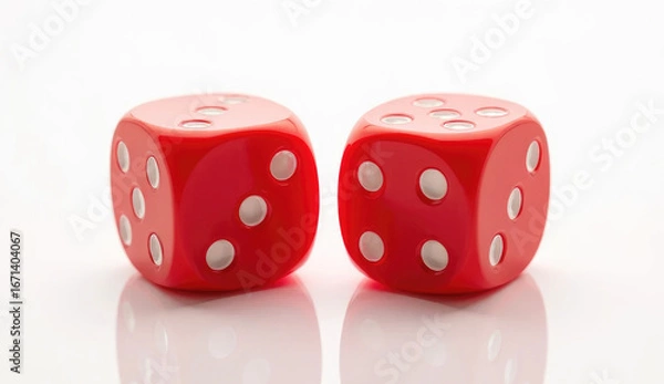 Fototapeta two red dice isolated on transparent background Remove png, Clipping Path, pen tool 
