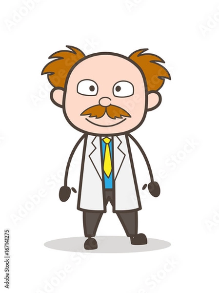 Obraz Cartoon Scientist Cute Smile Face