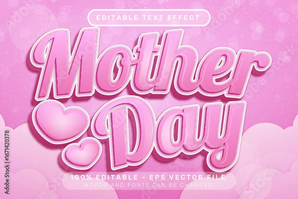 Obraz mother day 3d text effect and editable text effect	