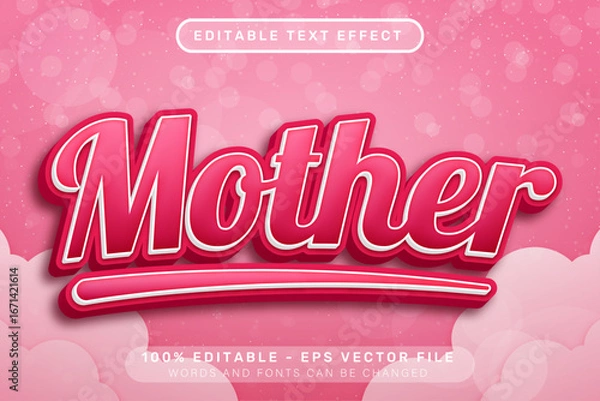 Obraz mother day 3d text effect and editable text effect	