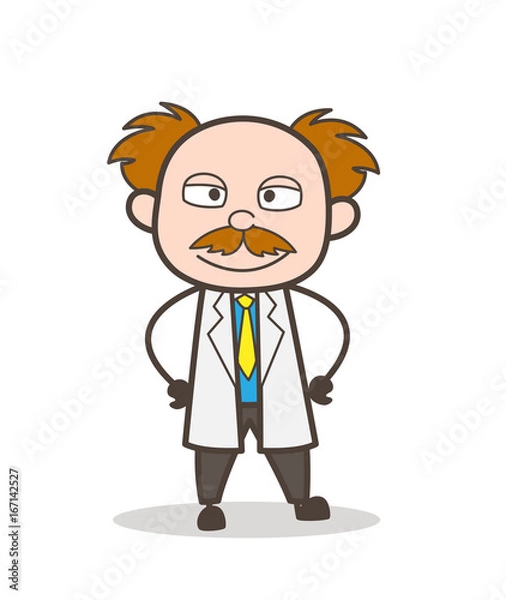Obraz Cartoon Scientist Smiling Face