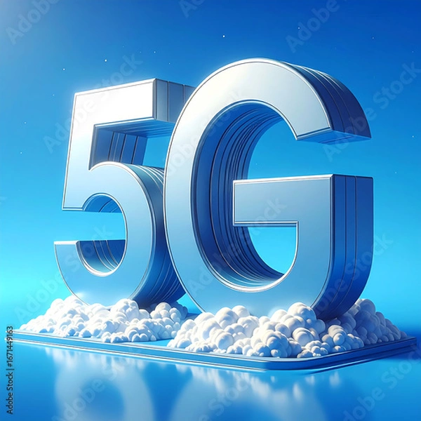 Obraz 3 d 5 g technology illustration