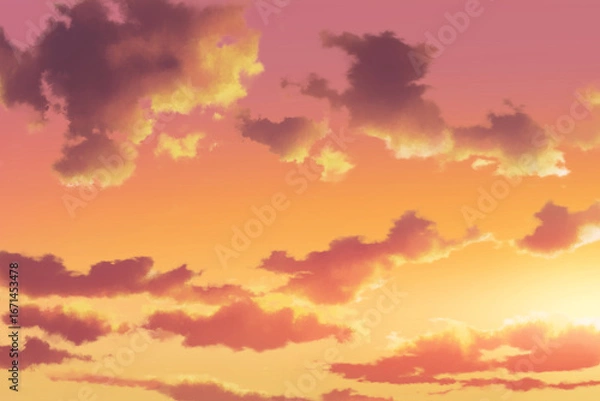 Obraz 夕空　背景イラスト