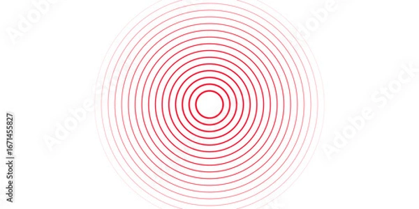 Fototapeta Pain circle red icon for medical painkiller drug medicine. Vector red circles target spot symbol for pill medication design template of body or muscular  modern