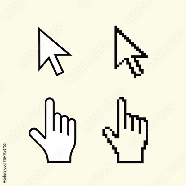 Obraz collection of computer pointer and cursor sign in flat style