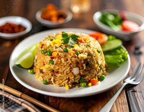Obraz fried rice on the table