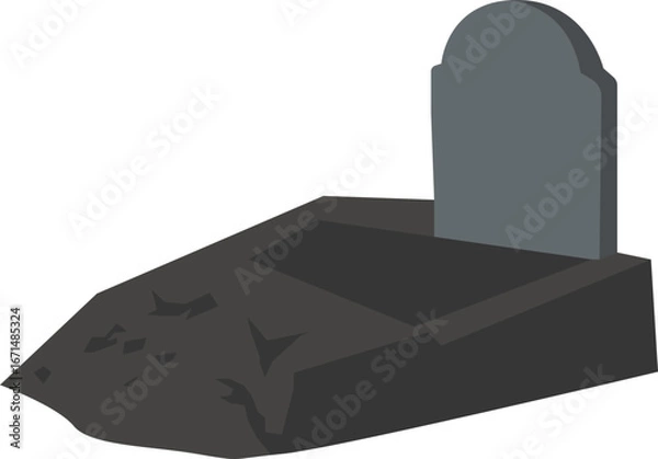 Obraz Empty Grave Cartoon Illustration