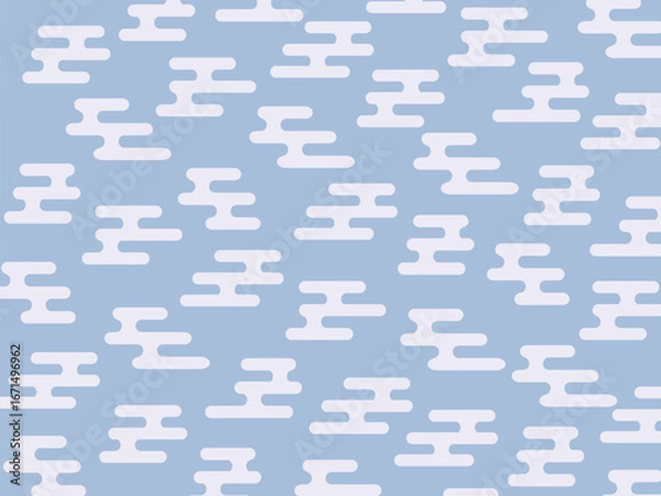 Obraz 青色の雲模様　和柄