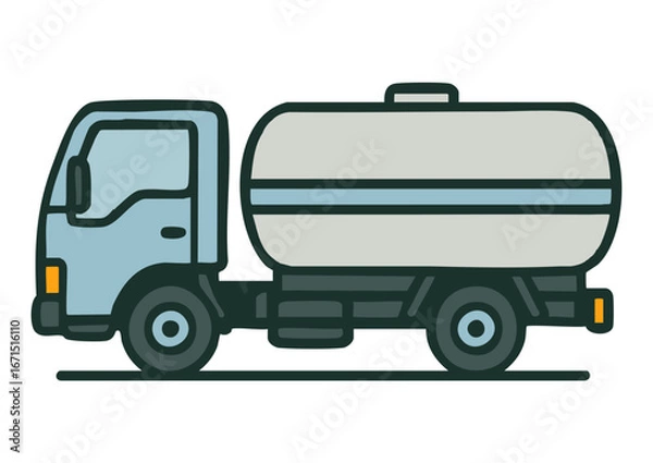 Fototapeta タンクローリーのイラスト