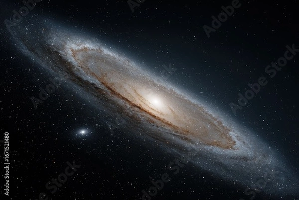 Obraz Vast Galaxy in Deep Space with Bright Star Cluster