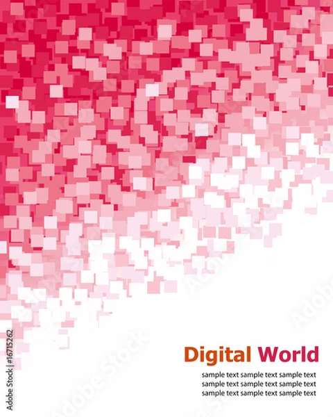 Obraz Digital (Red Pixel) Background