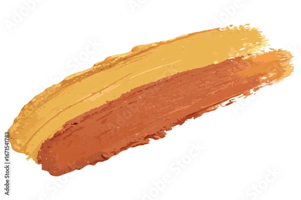 Fototapeta Yellow and orange brushstrokes blend to create high contrast dynamic strokes on transparent background for packaging labels and colorful marketing graphics and web assets and product mockups