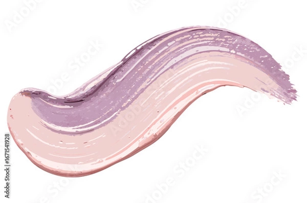 Fototapeta Pink purple creamy paint blending into textured brushstroke on transparent background for beauty packaging and cosmetic product visuals and web banners and for packaging and label design