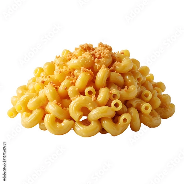 Obraz Delicious Macaroni and Cheese Pile on White Background.