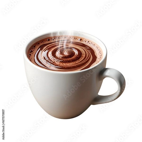 Obraz Steaming Hot Chocolate Cup with Swirls.