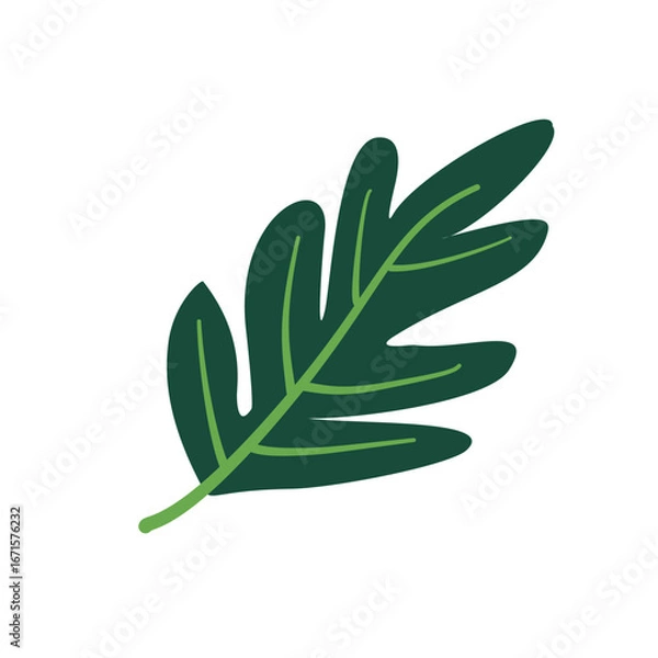Obraz Tropical palm leaf silhouette vector