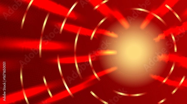 Fototapeta Abstract Red and Gold Energy Burst Background Vector