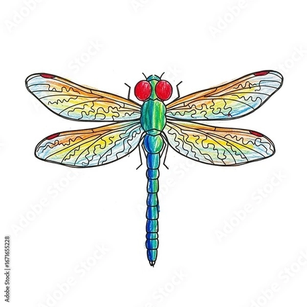 Obraz dragonfly on white background