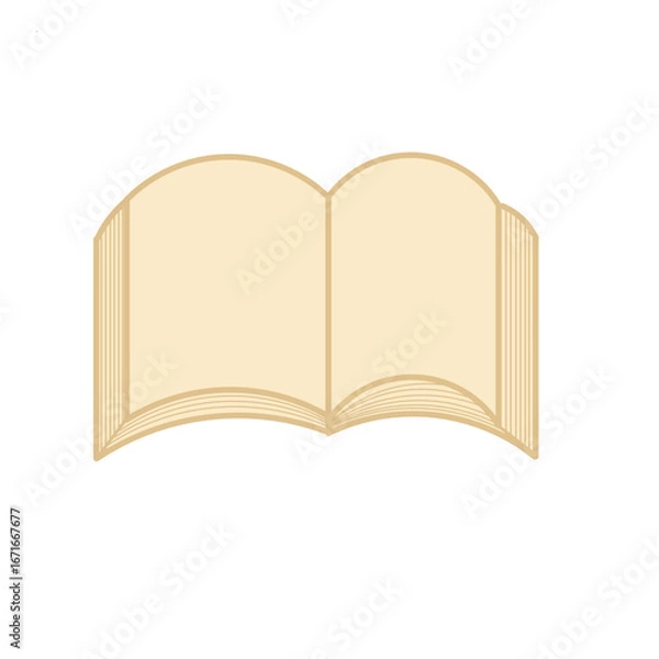 Fototapeta open book with blank pages vector illustration