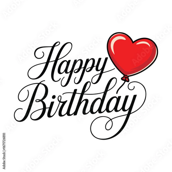 Fototapeta Happy birthday text vector image 