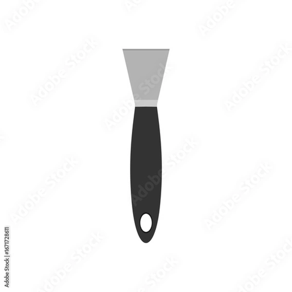 Fototapeta Putty knife flat design vector illustration isolated on white background. trowel or scraper used for drywall or plastering