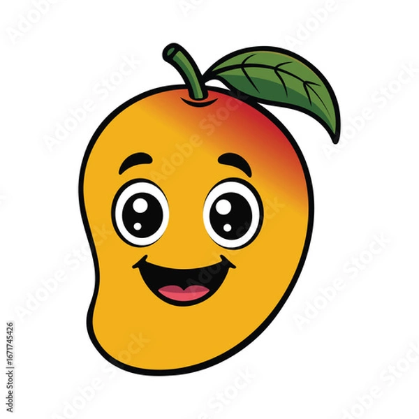 Fototapeta Mango cartoon type vector art illustration