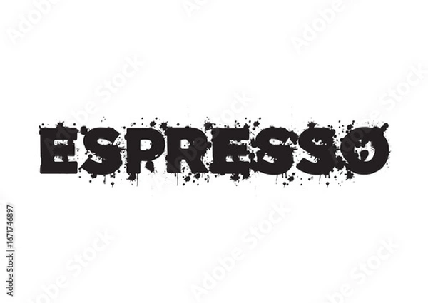 Obraz Grunge Style "Espresso" Text Graphic