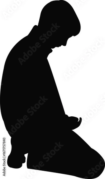 Obraz a boy body silhouette vector