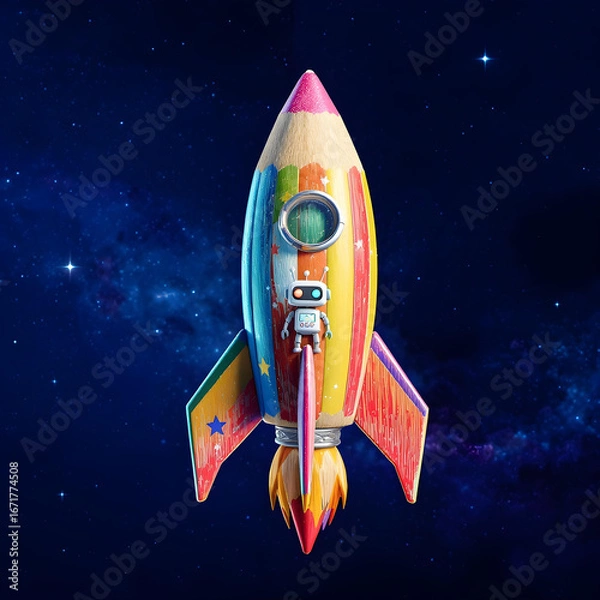 Fototapeta rocket in space