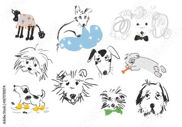 Fototapeta Poster With Dogs Layout