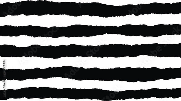 Fototapeta Torn Paper Stripe Texture Pattern – Black and White Abstract Background