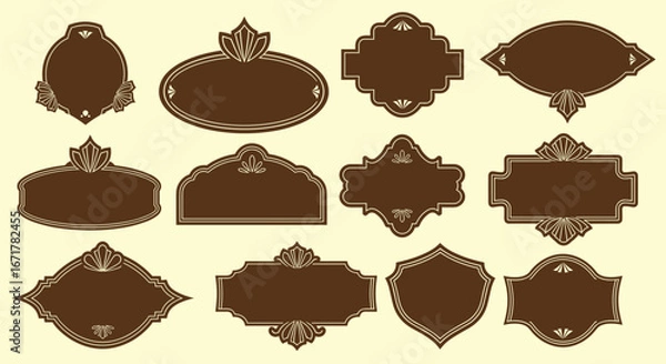 Obraz Ornamental Vintage Label Vector Set for Packaging and Branding
