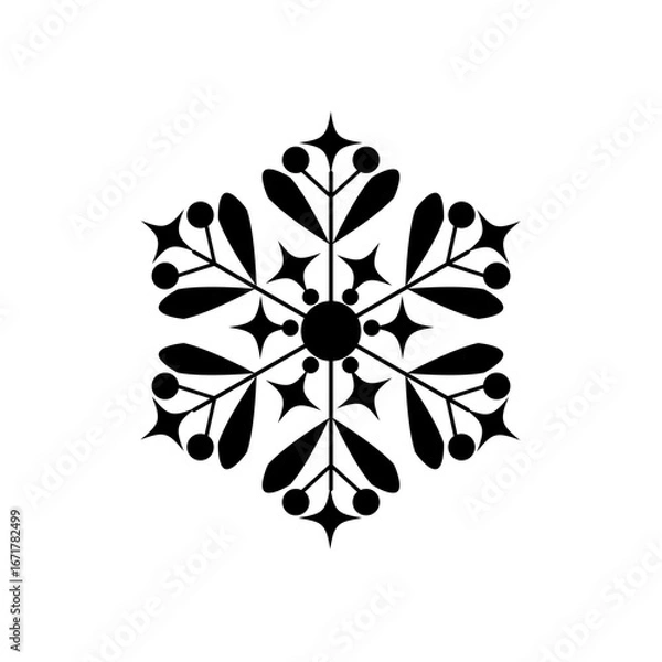 Fototapeta Snowflake black sign